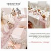 Teruntrue Confezione da 24 Runner da Tavola in Garza Rosa