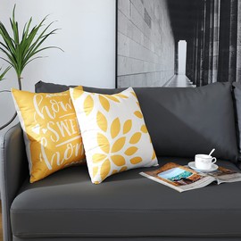 Homefeelzydys Kissenbezüge,Moderne Geometrie dekorative Baumwoll-Leinen-Kissenbezüge mit unsichtbarem Reißverschluss 40 x 40 cm Kissenbezug, 4er-Set für Wohnzimmerstuhl Sofa