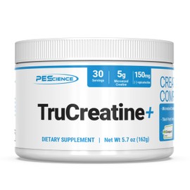 PEScience TruCreatine+ Creatine Monohydrate Powder Plus Epicatechin, Micronized Creapure Creatine for Women & Men, Supports Muscle Growth, Strength & Recovery, Cognition, 30 Servings, Unflavored
