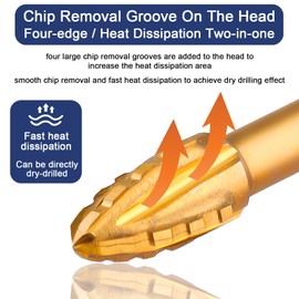 HPHOPE Upgraded 5/16" Four-Flute Eccentric Drill Bit Set 10Pcs, New Hex Shank Ultra-Hard Carbide Triangle Drill, Multifunction Masonry Drill Bits Set, Four-Edged Serrated Concrete Drill Bit Set 10Pcs