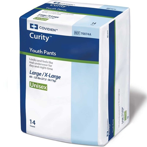 COVIDIEN Youth Training Pants Curity Pull On Large Disposable Heavy Absorbency (#70074A, Sold Per Pack)