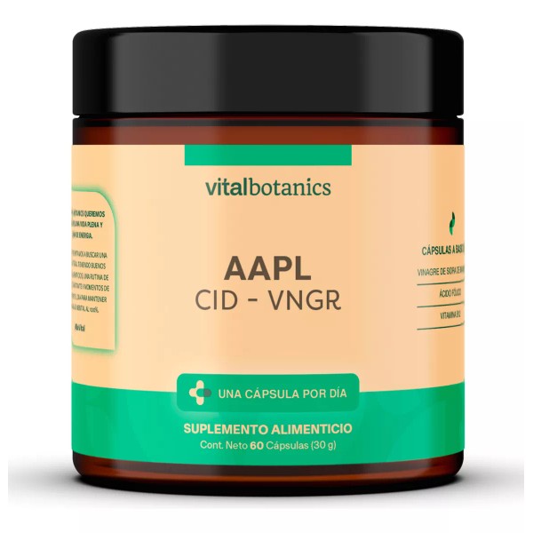 VitalBotanics Apple Cider Vinegar |60 Capsulas| Suplemento Con Acido Folic