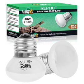LUCKY HERP Basking Spot Heat Lamp, Reptile Heat Lamp Terrarium 40 W, Pack of 2, E27 Terrarium Heating Lamp for Reptiles, Turtles, Chameleons, Lizards