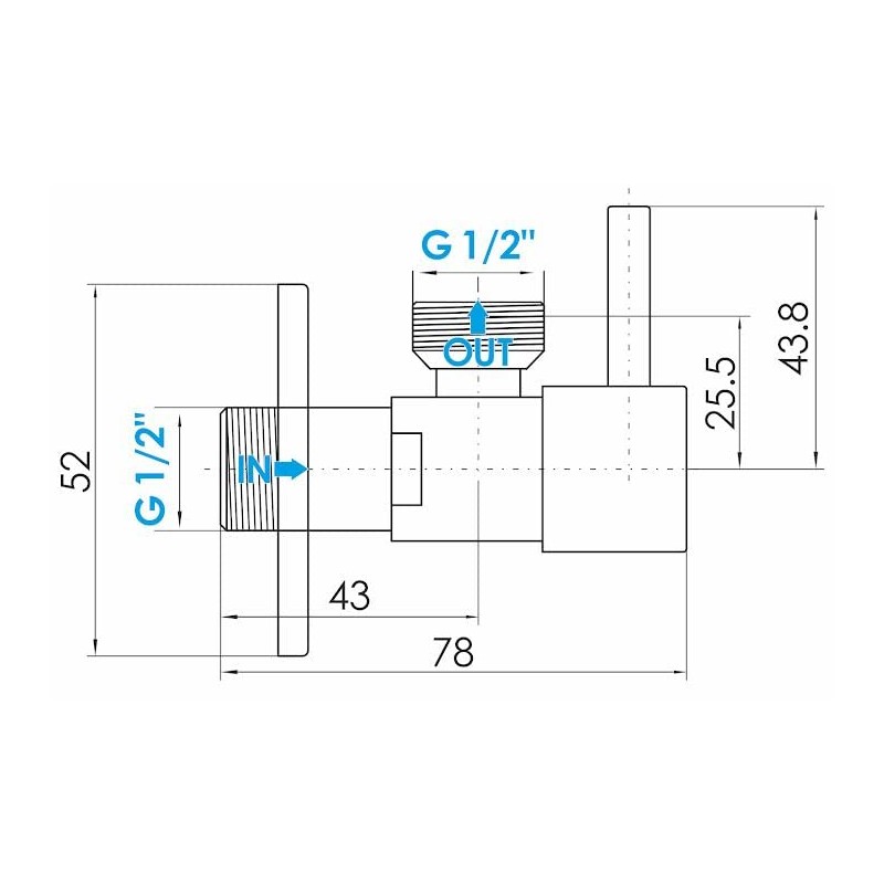 Matte Black Brass 1/2" x 1/2" BSP Toilet Hose Valve