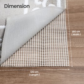 Rug Gripper Heavy Duty White PVC Carpet Gripper (120 x 180 cm) for Hard Floors Door Mat Indoor Non Slip Rug Underlay for Laminate Floor Washable Rug Gripper for Bathroom Mat & Kitchen Mat