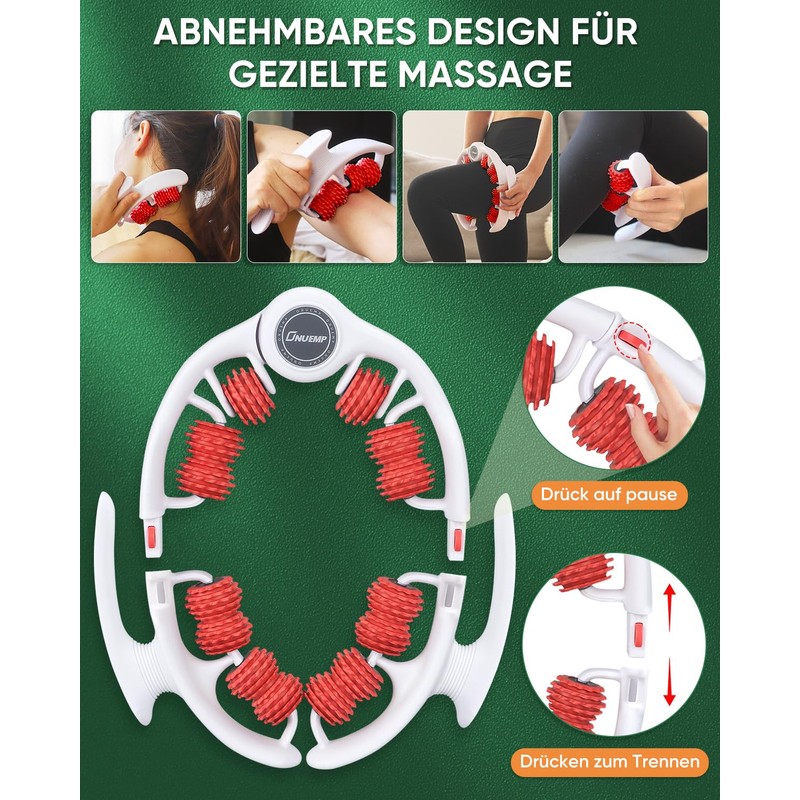 Cellulite Massager with Handle, Manual, Skin Firming and Smoothing, Red
