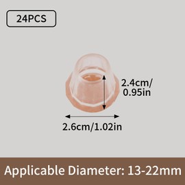 COEWUR 24 Stück Schutzkappen für Stuhlbeine Rund Stuhlbeinkappen mit Filz Transparent Stuhlbeinschoner Gummi Filzgleiter für Stühle Hartholzböden Laminat Fliesenböden (Fit Durchmesser: 13-22mm)
