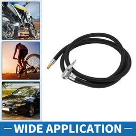 A ABSOPRO Reifenfüller-Verlängerungsrohr Langlebig 145cm M8x0.8 15,5mm OD Luftkompressor-Verlängerungsschlauchadapter Reifenventil Nylon Schwarz 1 Stück