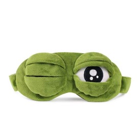 Shinywear - Antifaz para dormir con diseño de conejo, para viajes, supersuave, divertida, para niños, niñas y adultos (rana verde)