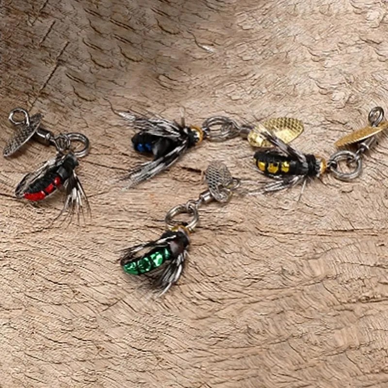 Juego De Señuelos Para Pescar Insectos Con Mosca, 5 Unidades