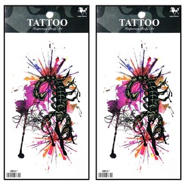 Tattoos 2 Sheets Fantasy Scorpion Lobster Temporary Tattoos for Adult Men Women Kids Waterproof Temporary Tattoo Fake Tattoos Body Art Sticker for Kid Teens Men Women