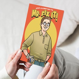 Crazy Dog T-Shirts Funny Father's Day Cards Mr. Fix It Handyman House On Fire Card Dad Joke Mr Fix It 1 Pack