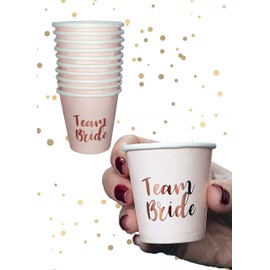 Alandra Party TEAMRG Rose Pack of 10 Team Bride Shot Cups, Dusty Pink & Rose Gold, 10 Count (Pack of 1)