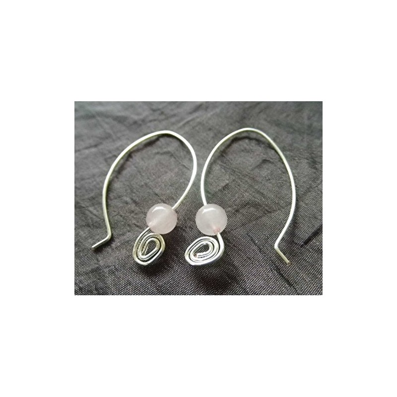 Ohrringe ELIPS Edelstein versilbert (Rosenquarz)