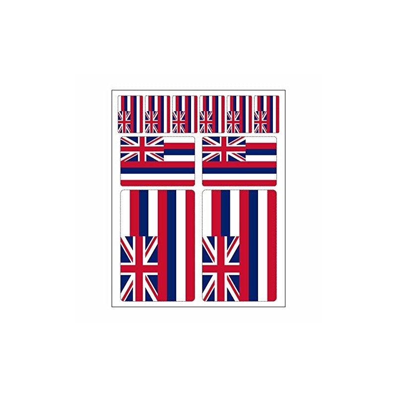 Pack of 10 Flag Stickers Hawaii Set | Sticker Hawaii