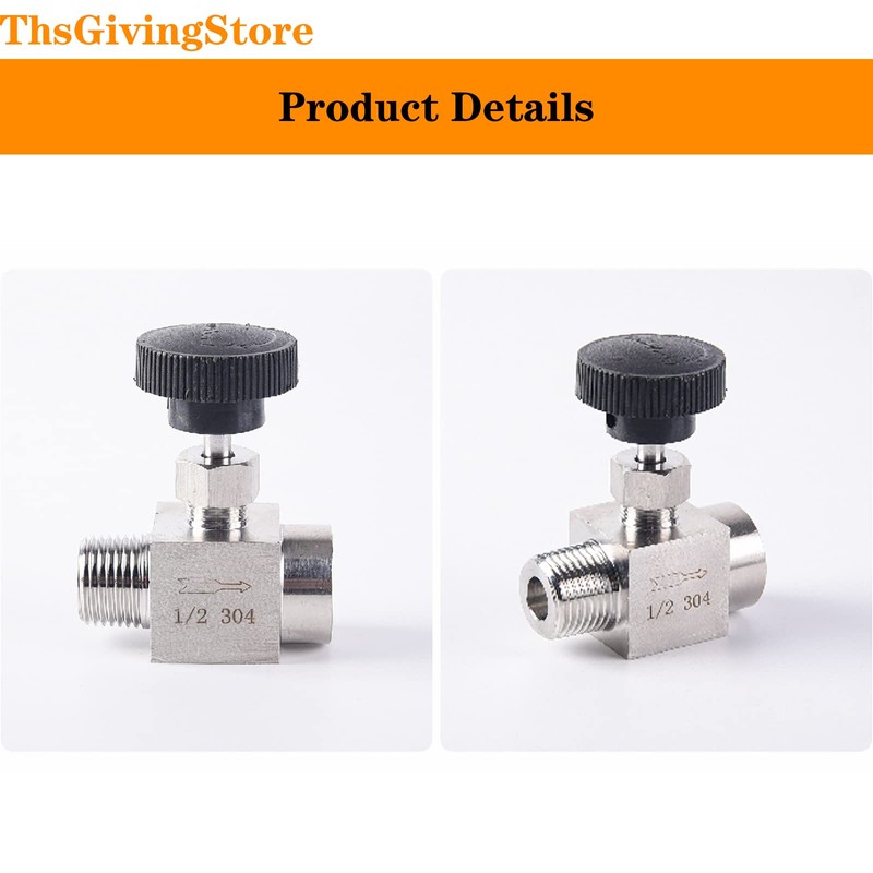 1/8 1/4 1/2 Inch NPT Needle Valves 304 Stainless Steel