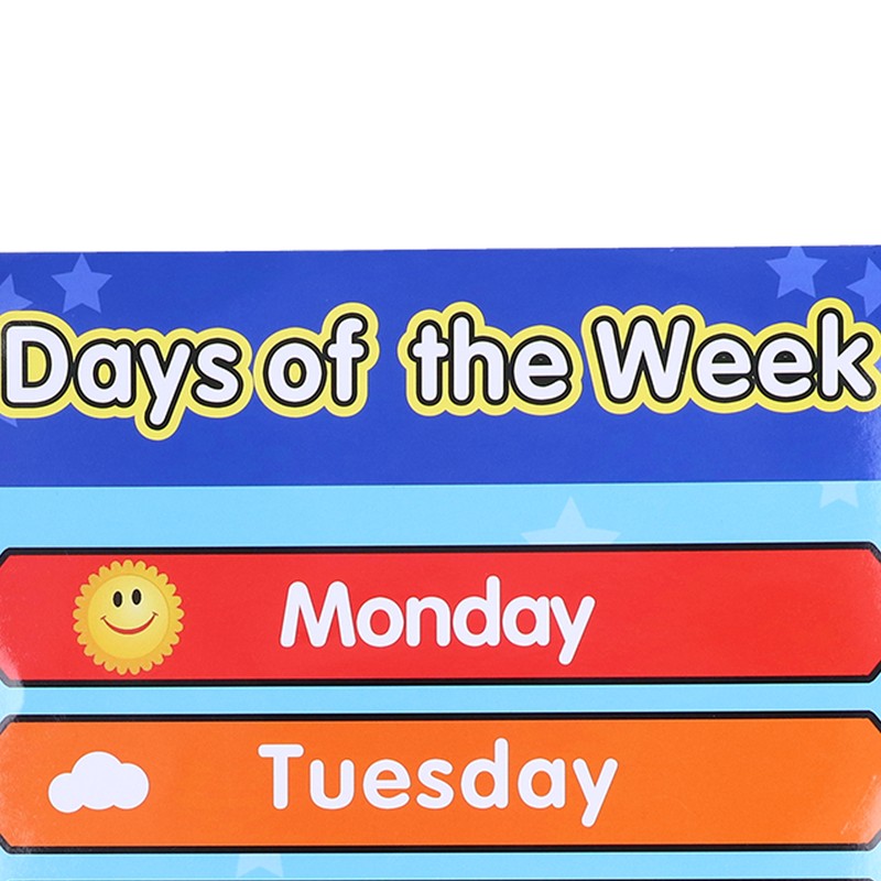 Week Poster Chart Laminated Preschool Poster Educational Toys for Kindergarten