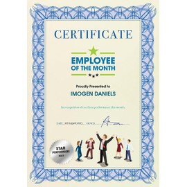 Computer Craft A4 Certificate Papers with Foil Seals, 90gsm, Blue [Pack of 60]