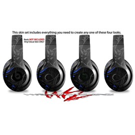 Skin Decal Wrap Works with Beats Studio 2 and 3 Wired and Wireless Headphones Twisted Garden Gray and Blue Skin Only Headphones NOT Included
