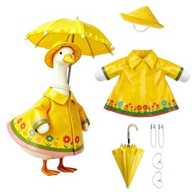 KOSMUSMO 3 Pcs Raincoat Porch Goose Outfits for 23 Inch Yellow Umbrella Hat