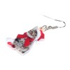 WEVENI Acrylic Christmas Hat Cat Kitten Earrings Dangle Drop Charm