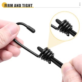 BokWin 20 Pcs Bungee Shock Cord Hook for 1/4 Inch,Black Wire Bungee Cord Hooks for Outdoor Camping Boating Hiking