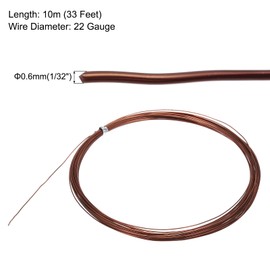 QUARKZMAN Anodised Craft Wire 0.6 mm x 10 m Aluminium Wire for Crafts Jewellery Wire Craft Wire Metal Memory Flexible Craft Wire for Jewellery Decorative Wreath DIY (22 AWG, Copper)