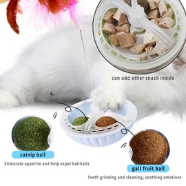 Oncpcare Cat Treat Puzzle Toy, Catnip Ball Gall Fruit Toy for Cat Interactive Toys for Indoor Cats Kitten Wand Toy Cat Puzzle Feeder Dry Food Easy