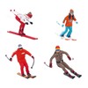 F Fityle 4x 1:64 Skiing Figurine Miniature Skier Model Tiny