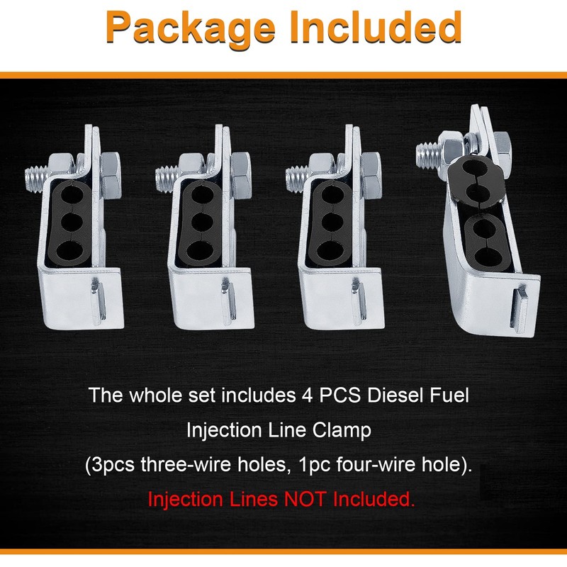 Johntruck Diesel Fuel Injection Line Clamp Set for 1983-1994 Ford