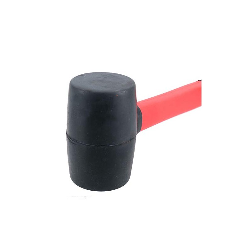 8oz Black Rubber Mallet with Fibreglass Handle Hammer Non Marking