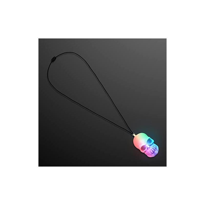 FlashingBlinkyLights LED Soft Skeleton Skull Light Up Necklace