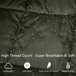 zZFocus Mini Camping Blanket,Lightweight Puffy Blanket Packable Down Alternative Throw Blanket Waterproof Windproof for Outdoors, Travel, Beach, Airplane, Hiking