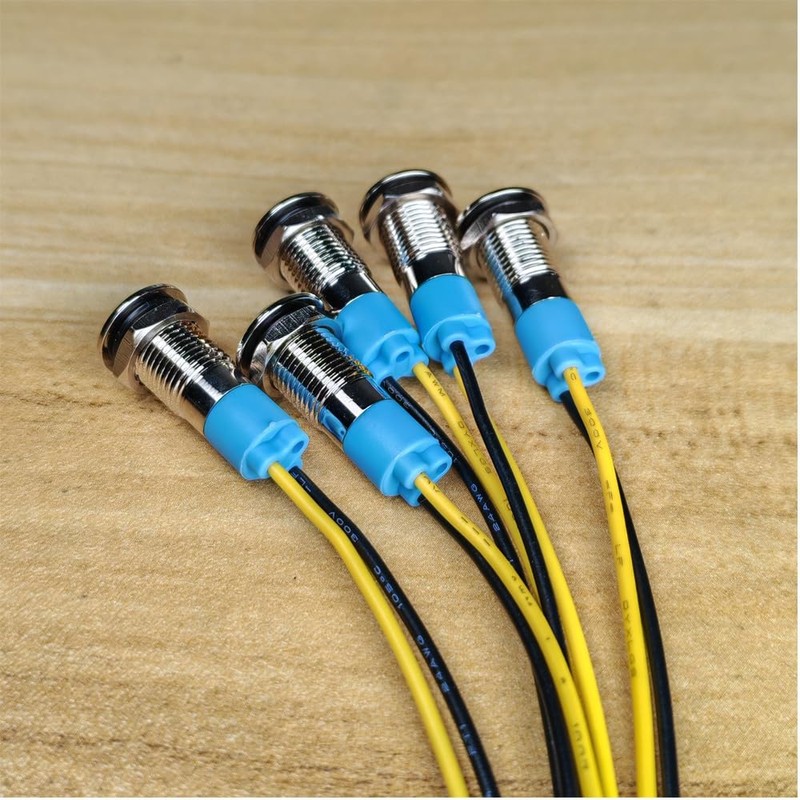 Kiligen 5pcs 8mm 110V-220VAC LED Waterproof Indicator Light Pilot Light