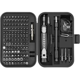 ORIA Juego de destornilladores de precisión, nueva versión 130 en 1 con 120 puntas de destornillador (117 piezas 28 mm, 3 piezas 35 mm), kit de herramientas de reparación con magnetizador para teléfono inteligente, electrodomésticos