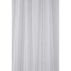 Croydex AF289122 Regency Stripe Water-Resistant Machine Washable Cling-Resistant Hookless Textile Shower Curtain,White,1800 x 1800mm (WxL)