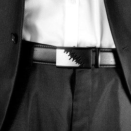 JINIU Men's leather Slide Ratchet Belt Casual with Automatic Buckle For Men Dress Pant Shirt Micro Adjustable Trim To Fit Everywhere KT22