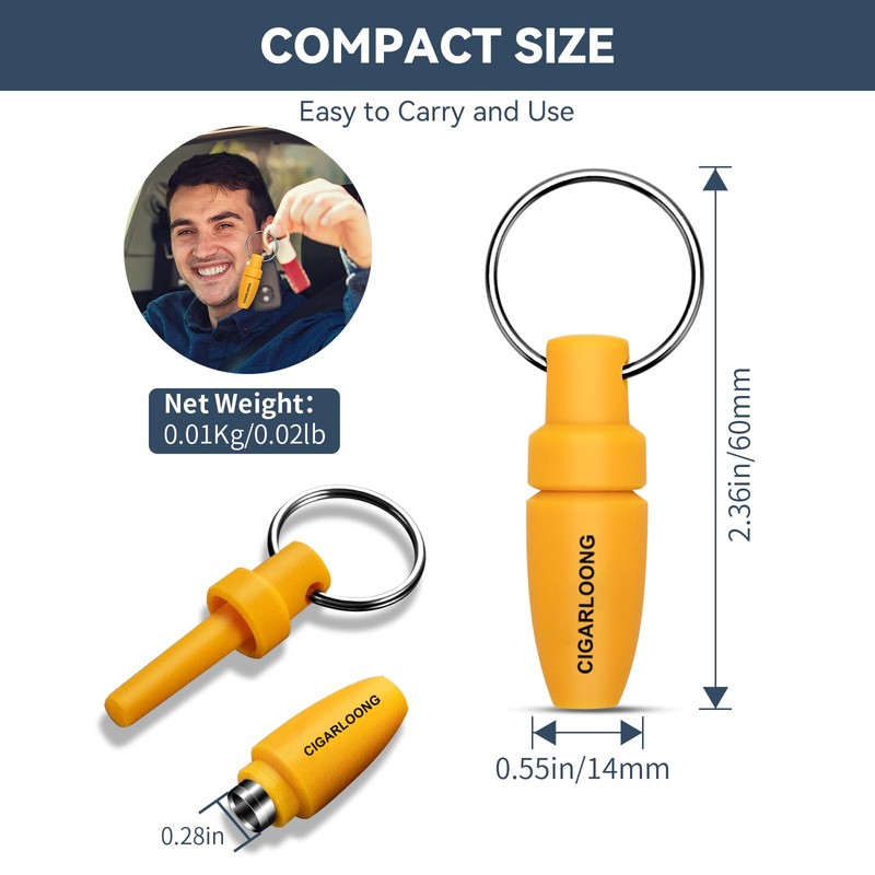 Demcigar Cigar Punch, Sharp Cutter Punch with Key Chain, Mini