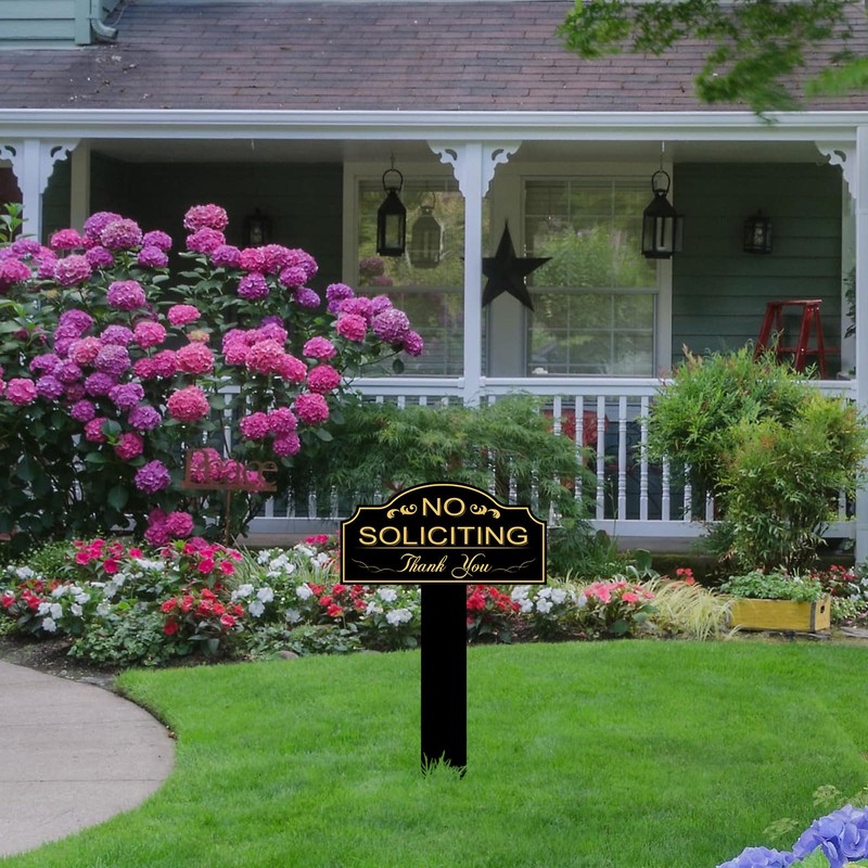 No Soliciting Sign for House with Stake 7 x 3.5