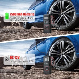 Tire Inflator Portable Air Compressor, 10000mAh Portable Air Pump for Car Tires, 150 PSI Electric Tire Pump Cordless Tire Inflation Car Accessories for Car Bike Motorcycle