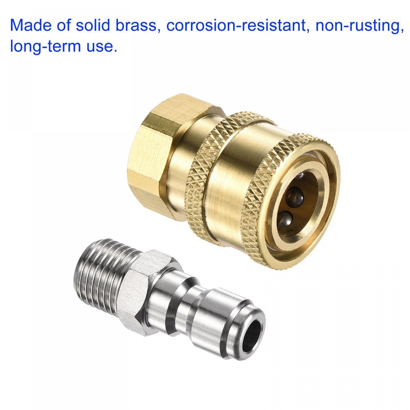 sourcing map 2 Pairs Quick Release Garden Brass Leak Free