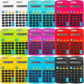 Tivcck 9 Pack Pocket Size Mini Calculator,Pocket Calculator,Solar Battery Dual Power Mini Calculators,8 Digit Display Basic Calculator, Function Calculator for Students Kids Home Office (Multicolor