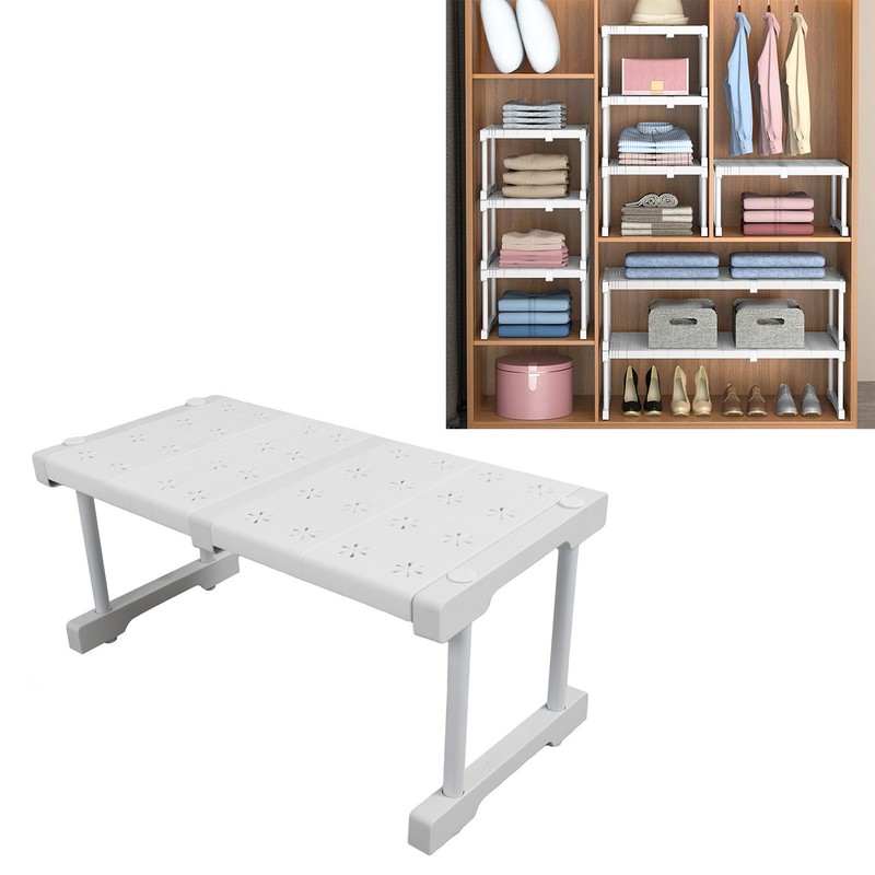 Expandable Closet Shelf Organizer Adjustable Space Saving Wardrobe Sink Tension
