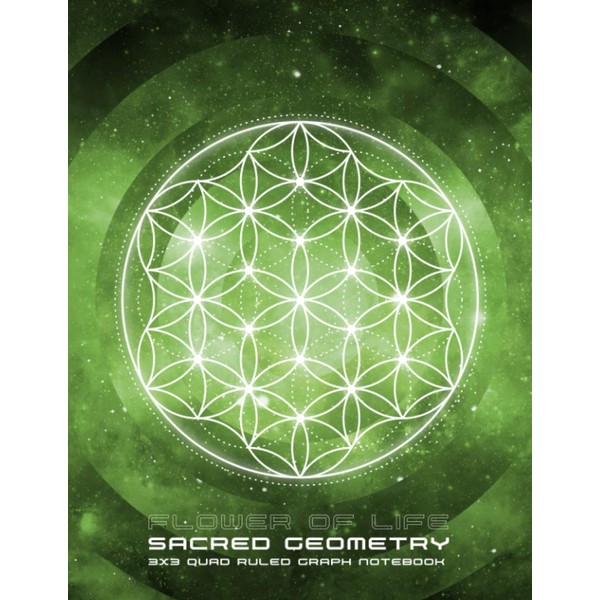 Flower of Life Sacred Geometry Green 3x3 Quad Ruled Graph