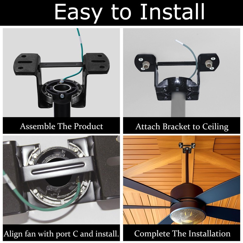 Ceiling Fan Mounting Bracket, Sloped Ceiling Canopy Fan Balancing Adapter