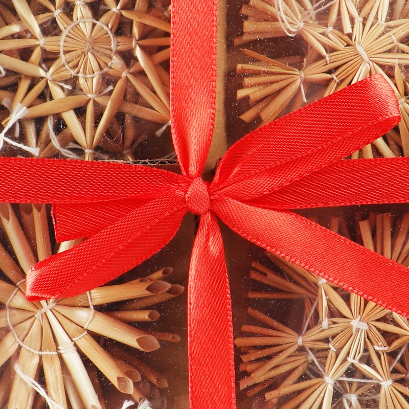 com-four® 48-piece straw stars set, Ø 6 cm, Christmas tree