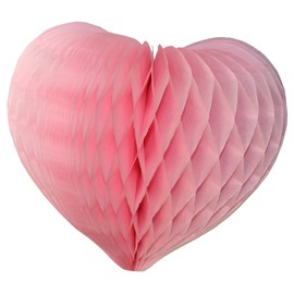 6-pack 12 Inch Pink Honeycomb Heart Decorations