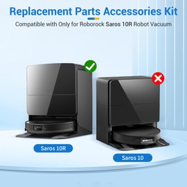 26 Pcs Accessories Kit Compatible with Roborock Saros 10R Robot Vacuum, Include 2 Main Brush 4 Hepa Filter 6 Mop Pads 6 Side Brush 6 Dust Bags 1 Screwdriver 1 Clean Tool