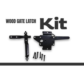 Kiavetta 9″ Self‑Closing Wood Gate Latch with Handle – Lockable Both Sides, Powder-Coated Aluminum, Includes Wood Screws – Pool‑Safe, Modern Finish