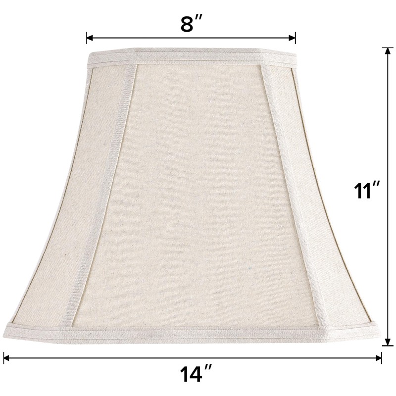 GO&SO Square Cut Corner Lampshade, 8x14x11 Inch Medium Table Lamp